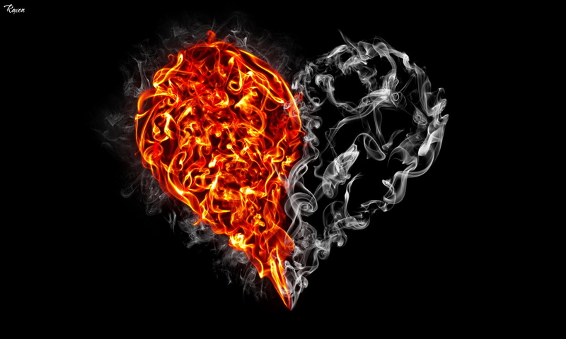 destruction, orange color, black color, no people, smoke - physical structure, red, fire, flame, heart, nature, fire - natural phenomenon, 1080P, burnt