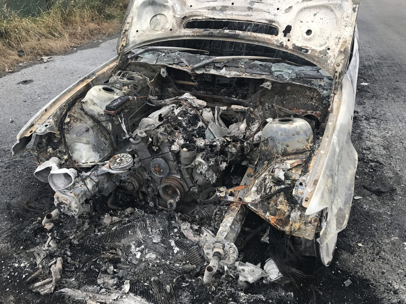 fire, run-down, abandoned, junkyard, vehicle burnt out fire damage, ruined, chrome, metal, underground, scrap metal, old, motor vehicle, bmw, car, close-up