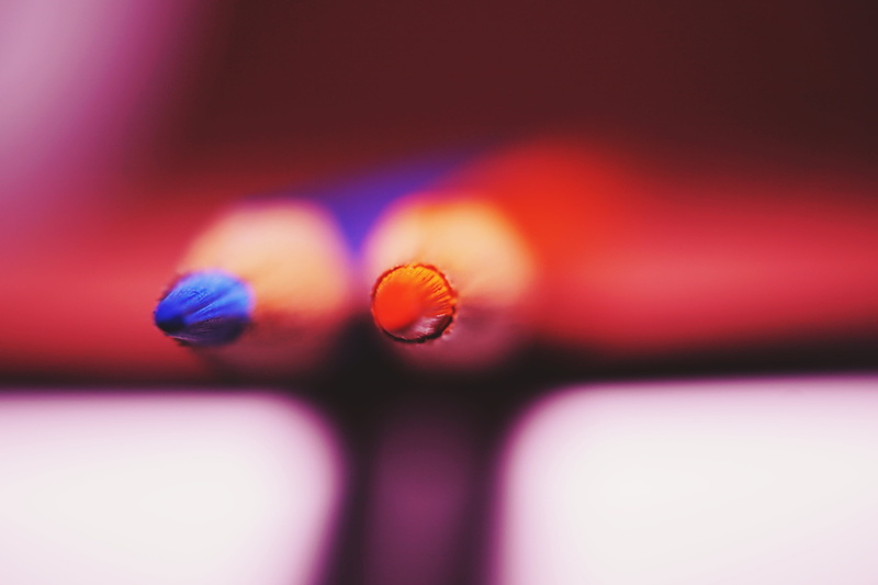 photo, extreme close-up, purple, refraction, illuminated, colored, vulnerability, close-up, focus, selective, flower, freshness, no people, colored pencils
