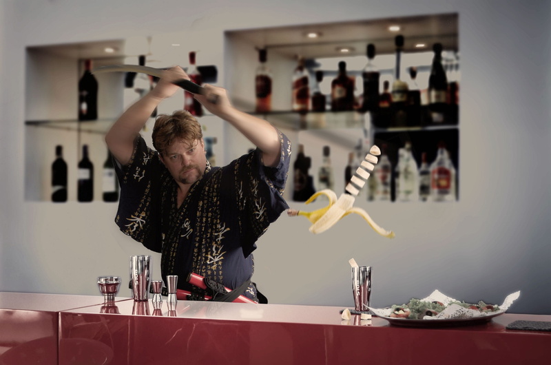 human limb, refreshment, yellow, one person, waist up, light, cocktail, food and drink, adult, slicing, shrub, glass, fruit, digital composite, table, standing