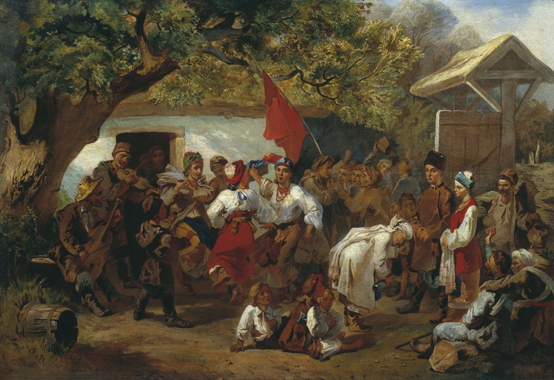 red flag, Ivan SOKOLOV, Wedding, Canvas, 1860, oil, 1080P, village