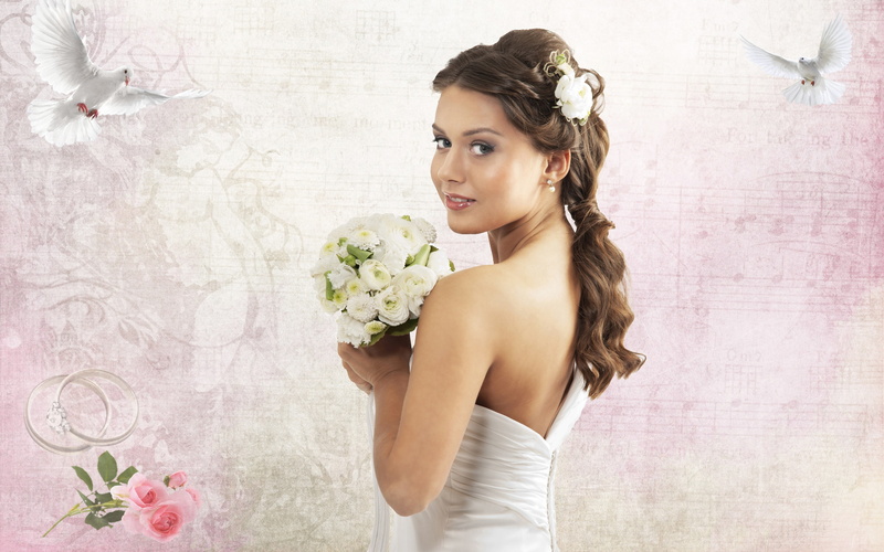 Bouquet, 2K, Roses, Beautiful, Bride, Holding, White