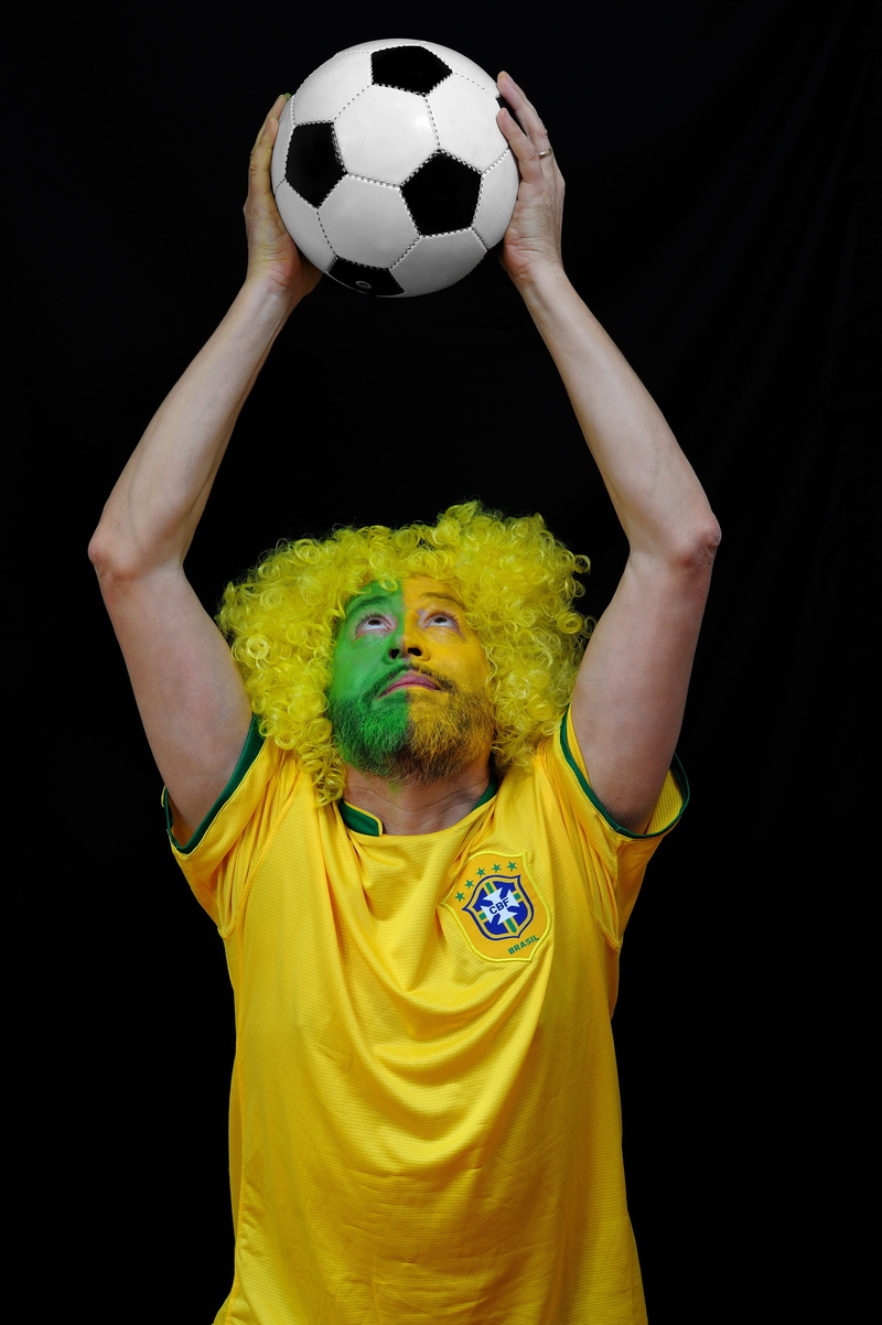 supporter, white, studio shot, man, human arm, arms raised, athlete, waist up, sports clothing, soccer ball, sport, young adult, 4K, sports equipment