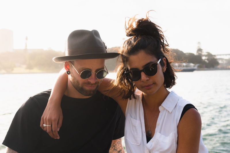 positive emotion, fedora, photoshoot, pretty, 5K, photo, outdoors, nature, adults, love, headshot, headwear, day, lifestyles, sunglasses, pose, two people