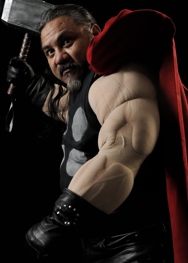 front view, Character, mature men, adults only, young adult, man, boxing - sport, Thor, entertainment, Costume, strength, fun, people, kickboxing, sports Glove