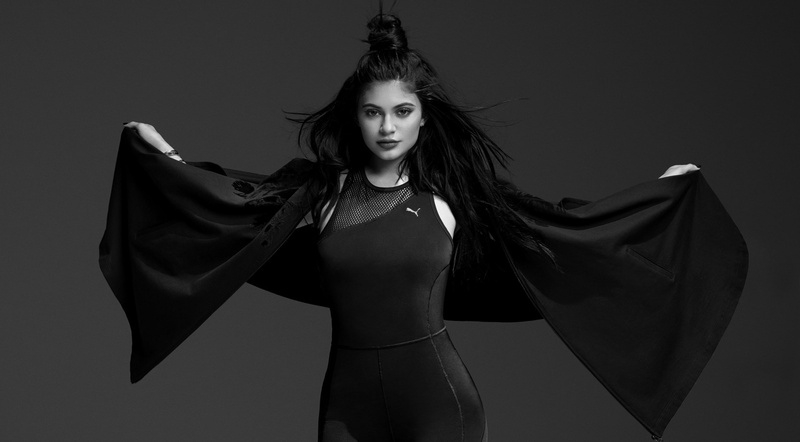 beauty, kyliejenner, hairstyle, campaign, puma, fashion, one person, clothing, jenner, waist up, young women, wind, 2K, looking at camera, Models, Outfit