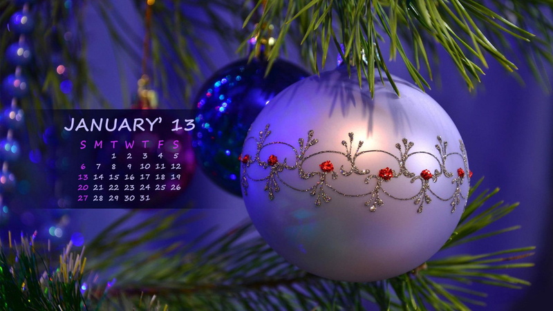 red, grey, digital art, calendar, 1920x1080, january, globe, bauble, 1080P, christmas
