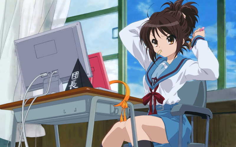suzumiya, The Melancholy of Haruhi Suzumiya, hot, 1080P, haruhi, x, anime, melancholy, hd, art