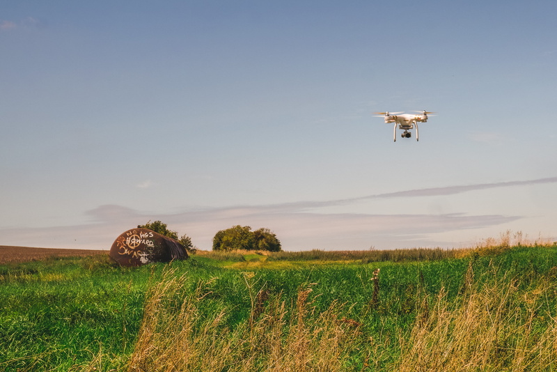 outdoors, beauty in nature, done, tranquil scene, nature, flying, blue, environment, dji, vertebrate, clear sky, no people, grass, scenics - nature, 4K