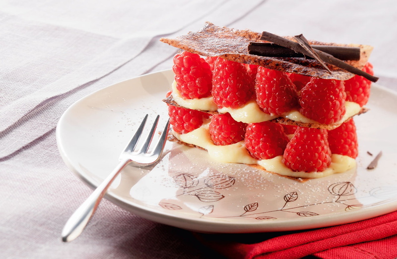 indulgence, sweet food, food and drink, 1080P, no people, slice, cream, eating utensil, food, strawberry, french food, freshness, baked, fruitcake, tart - dessert