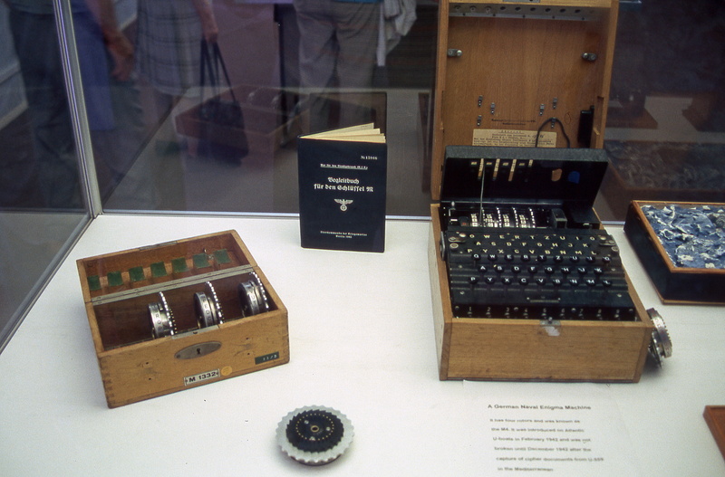 text, western script, england, computer, communication, enigma, high angle view, wood - material, no people, equipment, wireless technology, betchley, laptop