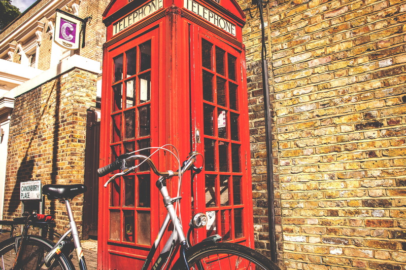 brick, built structure, stationary, land vehicle, city, architecture, bicycle, building exterior, united kingdom, outdoors, mode of transportation, building