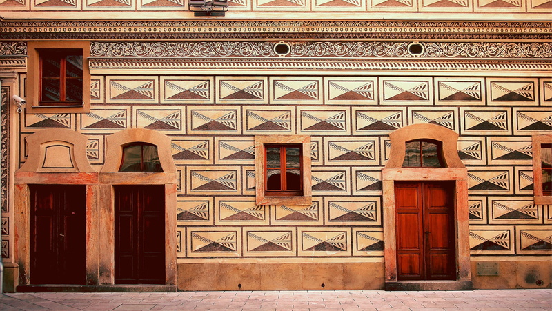 outdoors, protection, retro, security, travel, wooden, daytime, windows, building exterior, pattern, day, doorway, wall, concrete surface, design, entrance