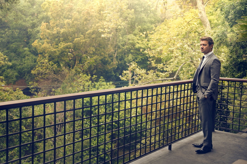 trees, terrace, 2016, Jeremy Renner, the parapet, Robb Report, costume, actor, summer, Randall Slavin, 1080P, photoshoot, greens