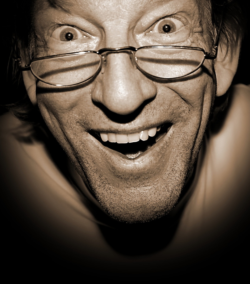 mouth, face, human, horror, mouth open, happiness, human teeth, glasses, adult, smile, body part, man, front view, 2K, headshot, young adult, funny, eyeglasses