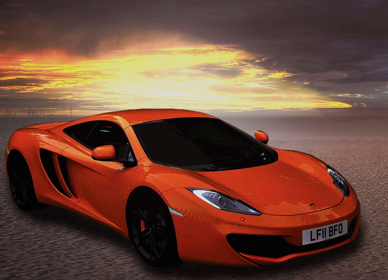ferrari, sports car, dusk, luxurious, auto racing, nature, no people, lamborghini, sport, luxur cary, wheel, cars, sunset, orange color, racecar, sky, mode of transportation