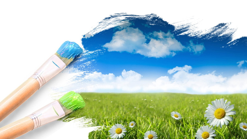 1080P, paintbrush, no people, springtime, grass, creativity, brown, land, field, beauty in nature, paintbrushes, art and craft, green color, brush, flower head