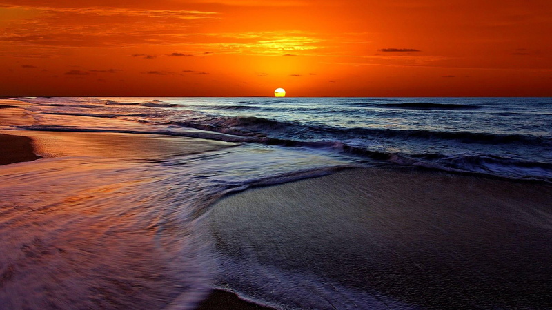 dramatic sky, sky, sea shore, sun, nature, wave, 1080P, sea, sunset, land, horizon over water, horizon, beauty in nature, beach, romantic sky, sport, motion