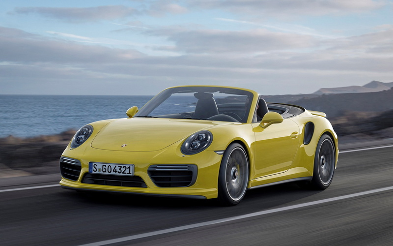water, yellow, nature, travel, sea, Convertible, road, mode of transportation, day, car, land, sports car, motor vehicle, cloud - sky, land vehicle, motion