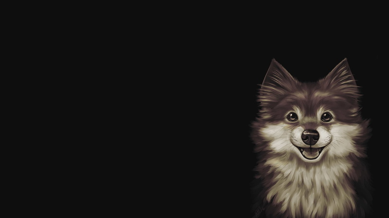 Kris Lewis, doggie, 1080P, art, Sadie, dog