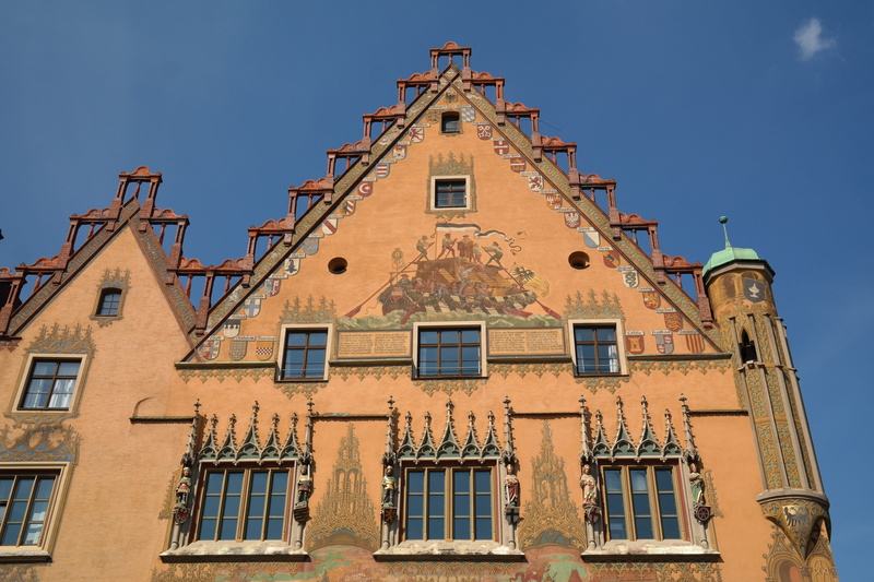 house, Painting, europe, the past, coat of arms, gable, outdoors, secco painting, residential district, Facade, early renaissance, Window, architecture And Buildings