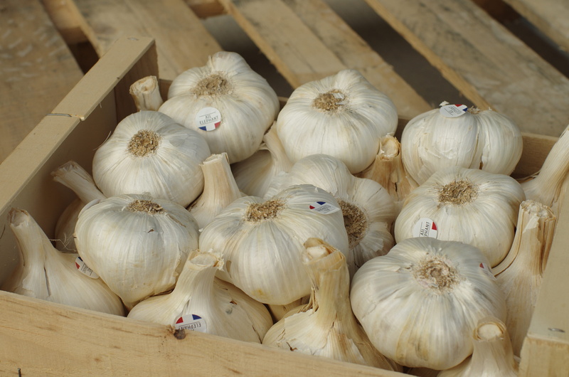 4K, food, garlic grown, container, close-up, garlic bulb, vegetable, brown, tray, wooden, kitchen, bulb, rhône alpes, drôme, harvest, lot, indoors, raw food