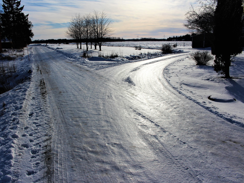 the way forward, scenics - nature, swedish nature, nature, sky, country, landscapes, sweden, frost, transportation, 4K, crossroads, backlight, winter