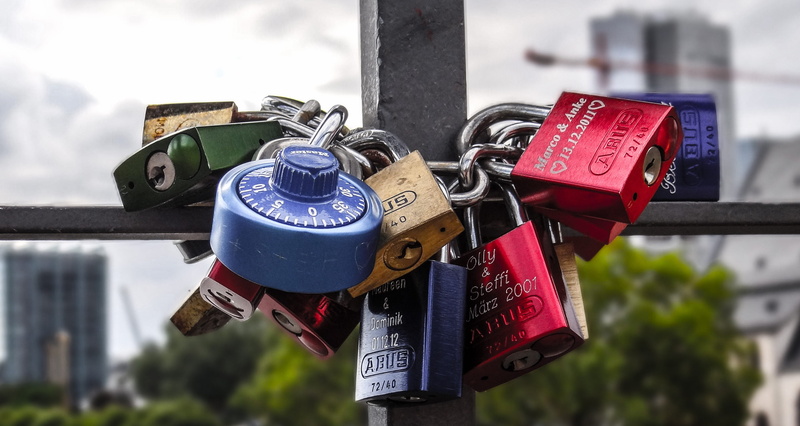 sure, no people, city, close-up, metal, castles, love lock, built structure, 2K, love oath, lock, text, love, railing, emotion, safety, padlocks, security