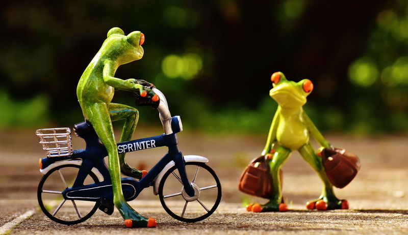 nature, animals, toys, human representation, luggage, travel, figurine, creativity, full length, bike, bicycle, activity, 4K, motion, outdoors, toy, focus on foreground