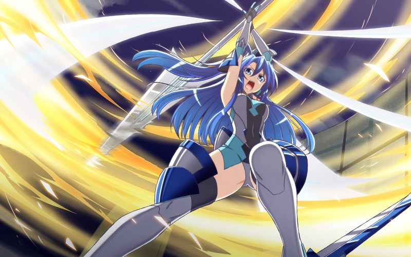 looking at camera, happiness, 1080P, one person, anime anime girls senki zesshou symphogear kazanari tsubasa, yellow, arts culture and entertainment, men