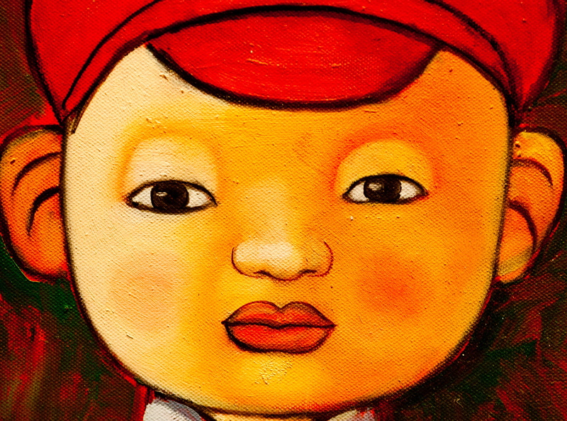 human face, red, Drawings, United States of America, human body part, united states, san francisco, indoors, photowalking, one person, California, multi colored