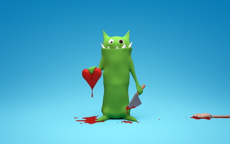 Love, entertainment, hearts, monsters, funny, art, hd, 1080P