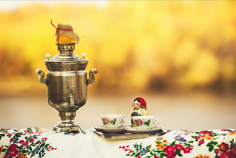 Cup, matryoshka, samovar, 1080P