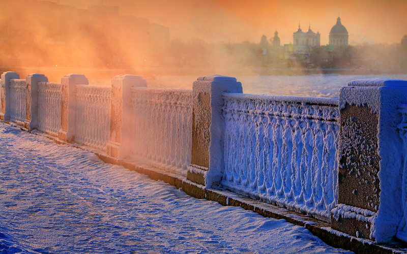 russia, nature and landscapes, cold, buildings, winter, fence, 1080P, russian, snow