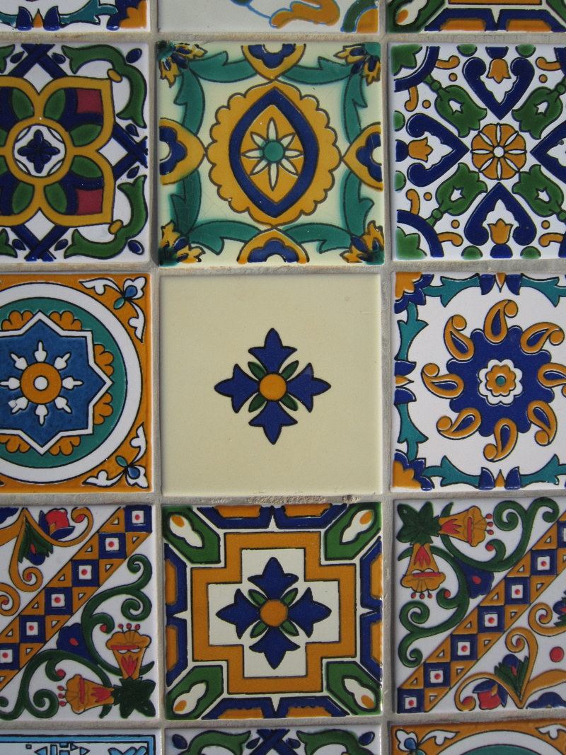 craft, multi colored, no people, floral pattern, Pattern, variation, choice, Ceramic, full frame, close-up, art and craft, tiled floor, decorative, tiles
