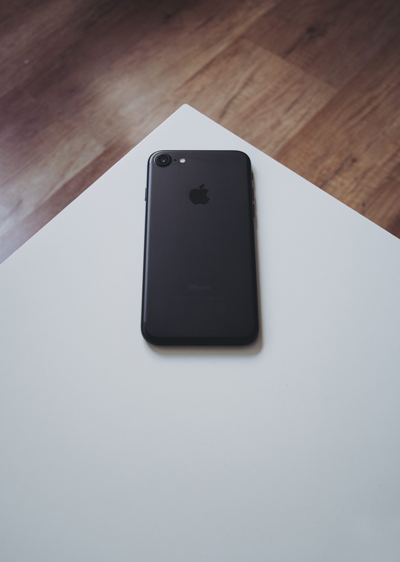 no people, matte black, apple, focus on foreground, control, electronics, osijek, day, 4K, technology, smart phone, still life, close-up, wooden, indoors