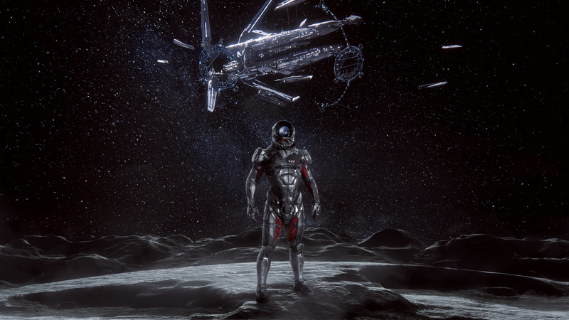 Mass Effect: Andromeda, Ryder, Hyperion, Moon, 4K, digital, game, man, 4K