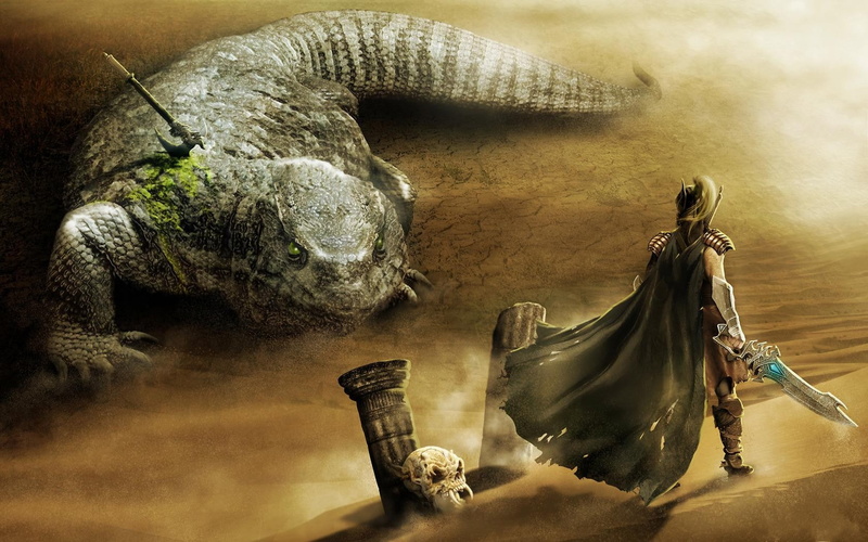 giant, sword, 720P, lizard, axe, warrior
