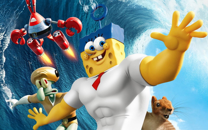water, yellow, no people, movie, nature, fun, plastic, indoors, spongebob, representation, creativity, hd, human representation, male likeness