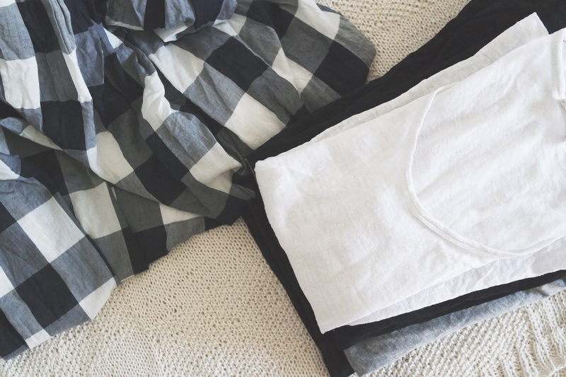 high angle view, clean, dress, pattern, striped, checked pattern, neck, furniture, white color, sunlight, shirts, indoors, bed, backgrounds, checkered
