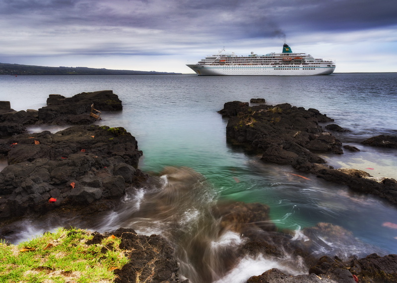 land, cruise ship, promontory, digital, water, united states, sea, harbor, 4K, long exposure, nature, ocean liner, nautical vessel, near, cloud - sky