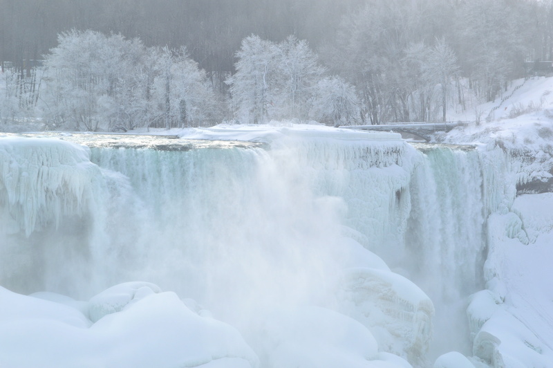 scenics, forest, niagara falls, snow, 5K, water, frozen, waterfalls, american falls, power in nature, winter, nature, photography, flowing water, frosted