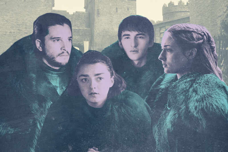 Bran Stark, Game Of Thrones, Isaac Hempstead-Wright, Kit Harington, 2K, Maisie Williams, Jon Snow, Sophie Turner, TV Show, Sansa Stark, Arya Stark