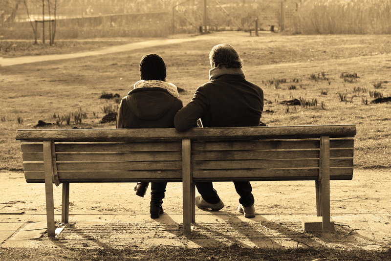 nature, warm clothing, bench, seat, two, talking, waiting, 5K, bonding, park, hood - clothing, park bench, together, women, conversation, adult, two people
