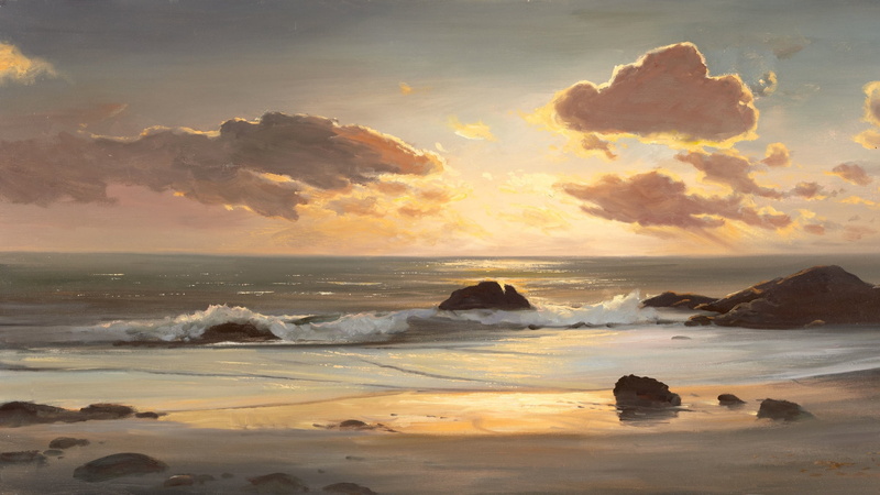 wave, cloudscape, illustration, no People, dusk, solid, painting, beauty In Nature, outdoors, shore, scenics, nature, sun, dawn, art, water, sea, horizon Over Water