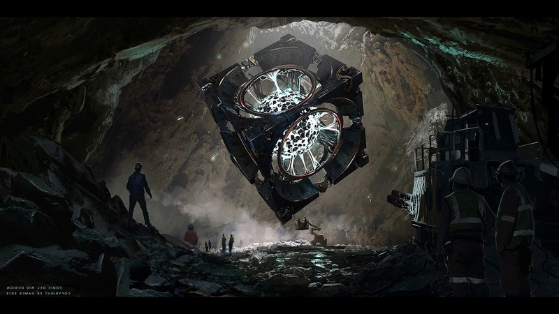 transfer print, architecture, nature, obsolete, rock - object, damaged, shape, abandoned, cube, low angle view, Concept Art, indoors, rock, 1080P, ruined