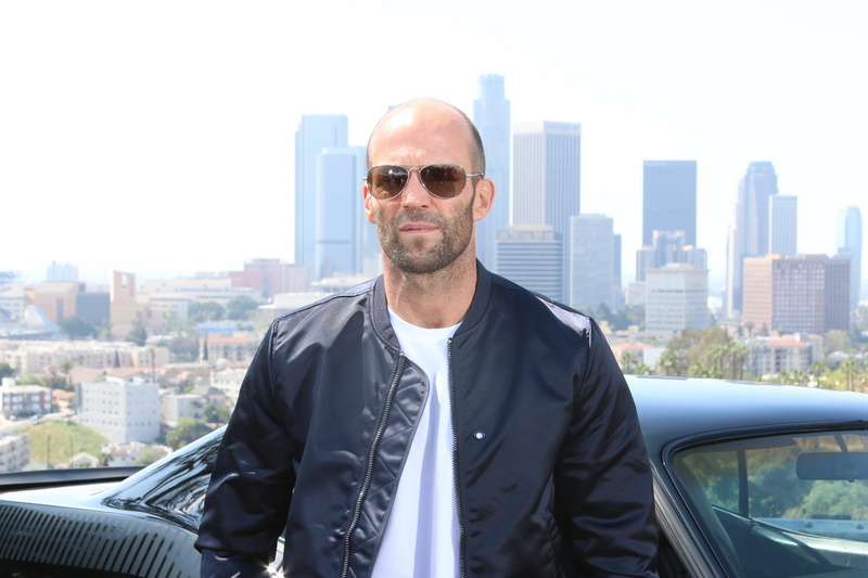 pose, Jason Statham, street background, look, actor, 2K, glasses, machine