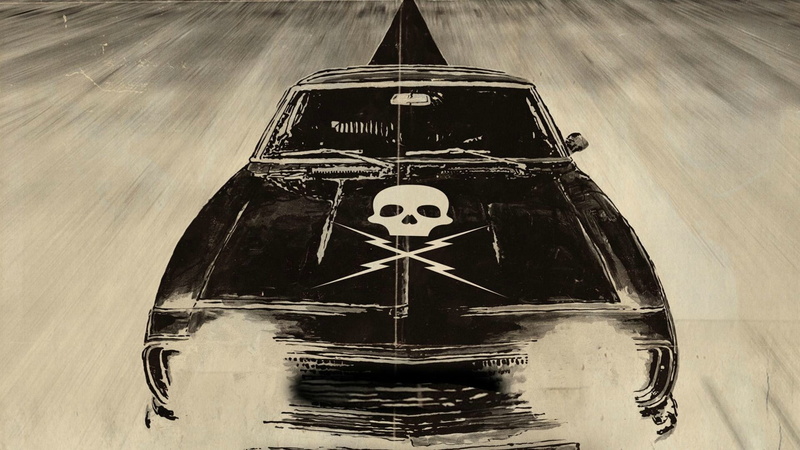 digital art car skull death proof, 1080P
