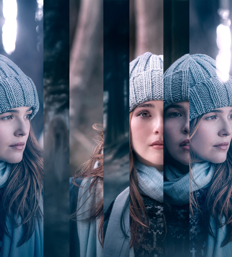 gray, Zoey Deutch, wearing, Before I Fall, scarf, panel, photo, cap, woman, 2017 Movies, knit, 4K