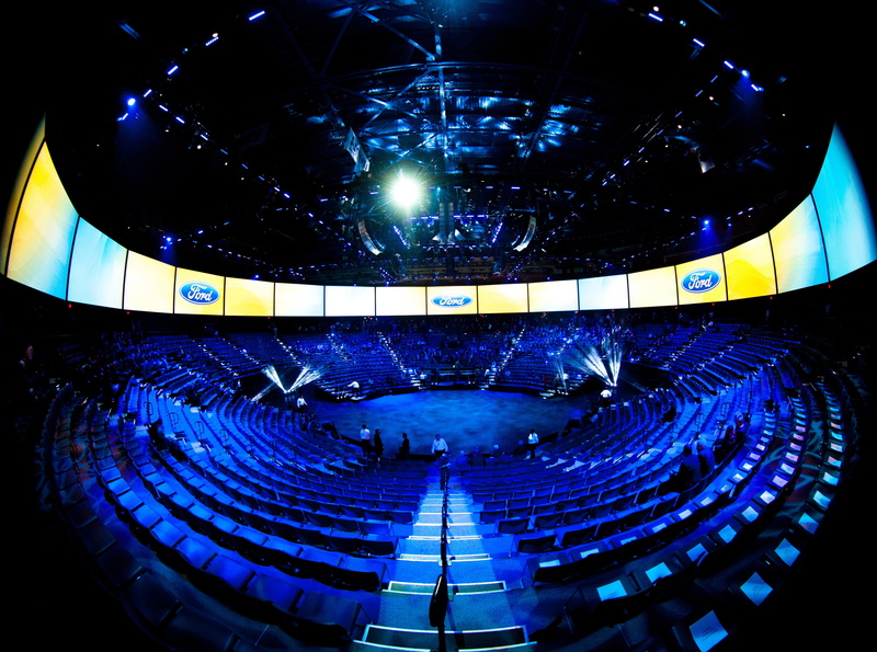no people, water, nature, arts culture and entertainment, fish-eye lens, 2012, Michigan, Cobo Center, 4K, United States of America, stadium, indoors, illuminated